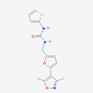 molecular formula C15H15N3O3S B2847518 3-{[5-(3,5-Dimethyl-1,2-oxazol-4-yl)furan-2-yl]methyl}-1-(thiophen-2-yl)urea CAS No. 2415452-50-3