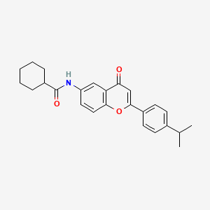 N-{4-oxo-2-[4-(propan-2-yl)phenyl]-4H-chromen-6-yl}cyclohexanecarboxamide