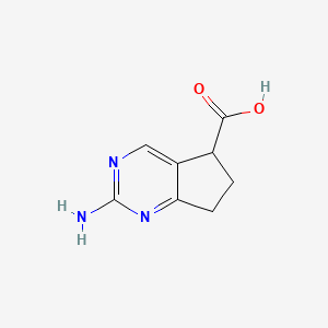 molecular formula C8H9N3O2 B2847527 2-amino-6,7-dihydro-5H-cyclopenta[d]pyrimidine-5-carboxylic acid CAS No. 1426072-28-7