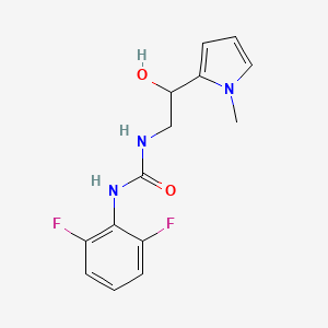 molecular formula C14H15F2N3O2 B2847531 1-(2,6-difluorophenyl)-3-(2-hydroxy-2-(1-methyl-1H-pyrrol-2-yl)ethyl)urea CAS No. 1448034-41-0