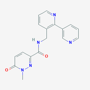 molecular formula C17H15N5O2 B2847537 N-([2,3'-bipyridin]-3-ylmethyl)-1-methyl-6-oxo-1,6-dihydropyridazine-3-carboxamide CAS No. 1904180-08-0