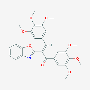 molecular formula C28H27NO8 B284754 2-(1,3-Benzoxazol-2-yl)-1,3-bis(3,4,5-trimethoxyphenyl)-2-propen-1-one 
