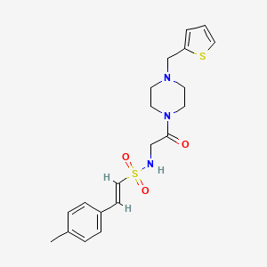 (E)-2-(4-methylphenyl)-N-[2-oxo-2-[4-(thiophen-2-ylmethyl)piperazin-1-yl]ethyl]ethenesulfonamide