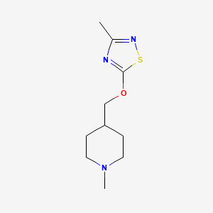 molecular formula C10H17N3OS B2847545 1-Methyl-4-{[(3-methyl-1,2,4-thiadiazol-5-yl)oxy]methyl}piperidine CAS No. 2197891-94-2