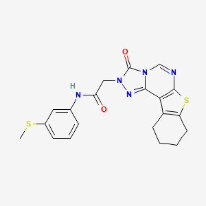 molecular formula C20H19N5O2S2 B2847546 N-(3-(methylthio)phenyl)-2-(3-oxo-8,9,10,11-tetrahydrobenzo[4,5]thieno[3,2-e][1,2,4]triazolo[4,3-c]pyrimidin-2(3H)-yl)acetamide CAS No. 1357802-84-6