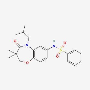 N-(5-isobutyl-3,3-dimethyl-4-oxo-2,3,4,5-tetrahydrobenzo[b][1,4]oxazepin-7-yl)benzenesulfonamide