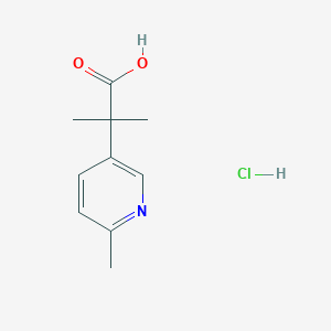 molecular formula C10H14ClNO2 B2847553 2-Methyl-2-(6-methylpyridin-3-yl)propanoic acid;hydrochloride CAS No. 2413875-96-2