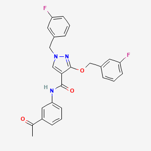 N-(3-acetylphenyl)-1-(3-fluorobenzyl)-3-((3-fluorobenzyl)oxy)-1H-pyrazole-4-carboxamide