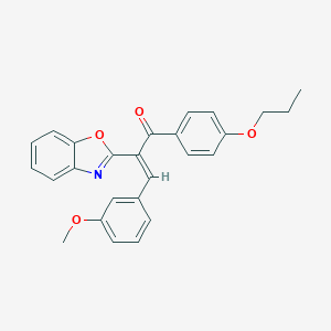 molecular formula C26H23NO4 B284756 2-(1,3-Benzoxazol-2-yl)-3-(3-methoxyphenyl)-1-(4-propoxyphenyl)-2-propen-1-one 