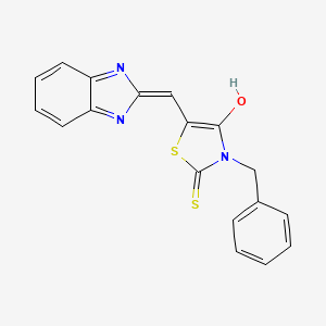 (5Z)-5-(1H-benzimidazol-2-ylmethylidene)-3-benzyl-2-thioxo-1,3-thiazolidin-4-one