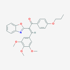 molecular formula C28H27NO6 B284757 2-(1,3-Benzoxazol-2-yl)-1-(4-propoxyphenyl)-3-(3,4,5-trimethoxyphenyl)-2-propen-1-one 
