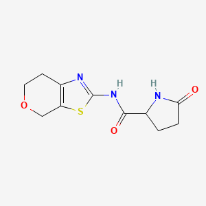 molecular formula C11H13N3O3S B2847570 N-(6,7-二氢-4H-吡喃[4,3-d]噻唑-2-基)-5-氧代-吡咯啉-2-甲酰胺 CAS No. 1421441-92-0