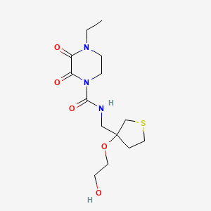 molecular formula C14H23N3O5S B2847573 4-ethyl-N-((3-(2-hydroxyethoxy)tetrahydrothiophen-3-yl)methyl)-2,3-dioxopiperazine-1-carboxamide CAS No. 2310123-33-0