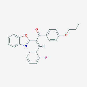 2-(1,3-Benzoxazol-2-yl)-3-(2-fluorophenyl)-1-(4-propoxyphenyl)-2-propen-1-one