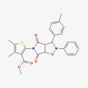 methyl 4,5-dimethyl-2-[3-(4-methylphenyl)-4,6-dioxo-2-phenylhexahydro-5H-pyrrolo[3,4-d]isoxazol-5-yl]thiophene-3-carboxylate
