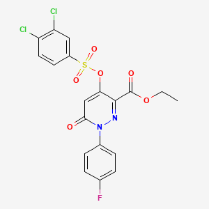 Ethyl 4-(((3,4-dichlorophenyl)sulfonyl)oxy)-1-(4-fluorophenyl)-6-oxo-1,6-dihydropyridazine-3-carboxylate