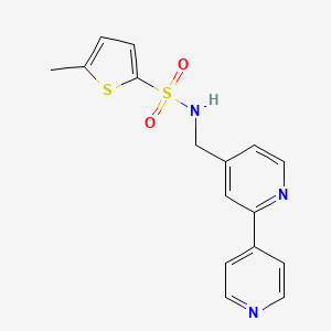 molecular formula C16H15N3O2S2 B2847586 N-([2,4'-bipyridin]-4-ylmethyl)-5-methylthiophene-2-sulfonamide CAS No. 2034322-39-7