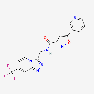 5-(pyridin-3-yl)-N-((7-(trifluoromethyl)-[1,2,4]triazolo[4,3-a]pyridin-3-yl)methyl)isoxazole-3-carboxamide