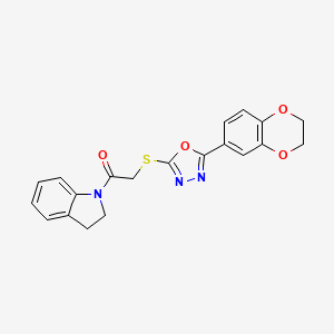 1-({[5-(2,3-Dihydro-1,4-benzodioxin-6-yl)-1,3,4-oxadiazol-2-yl]thio}acetyl)indoline