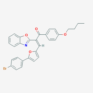 molecular formula C30H24BrNO4 B284759 2-(1,3-Benzoxazol-2-yl)-3-[5-(4-bromophenyl)-2-furyl]-1-(4-butoxyphenyl)-2-propen-1-one 