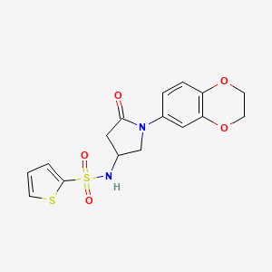 N-(1-(2,3-dihydrobenzo[b][1,4]dioxin-6-yl)-5-oxopyrrolidin-3-yl)thiophene-2-sulfonamide