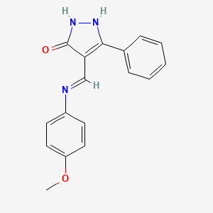 4-[(4-methoxyanilino)methylene]-5-phenyl-2,4-dihydro-3H-pyrazol-3-one