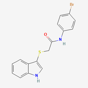 molecular formula C16H13BrN2OS B2847602 N-(4-溴苯基)-2-(1H-吲哚-3-基硫)-乙酰胺 CAS No. 450351-76-5