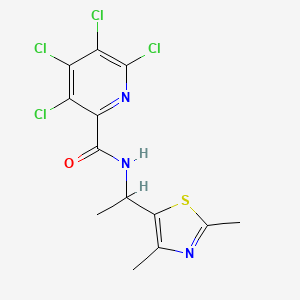 molecular formula C13H11Cl4N3OS B2847604 3,4,5,6-tetrachloro-N-[1-(2,4-dimethyl-1,3-thiazol-5-yl)ethyl]pyridine-2-carboxamide CAS No. 1259125-04-6
