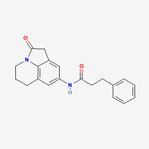 molecular formula C20H20N2O2 B2847607 N-(2-oxo-2,4,5,6-tetrahydro-1H-pyrrolo[3,2,1-ij]quinolin-8-yl)-3-phenylpropanamide CAS No. 898454-38-1