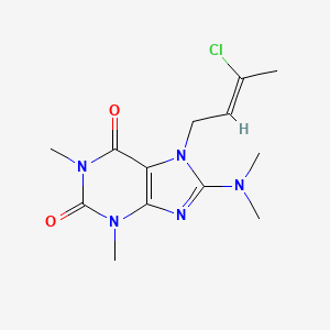molecular formula C13H18ClN5O2 B2847608 (Z)-7-(3-chlorobut-2-en-1-yl)-8-(dimethylamino)-1,3-dimethyl-1H-purine-2,6(3H,7H)-dione CAS No. 946334-22-1