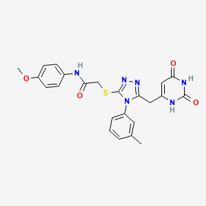 2-((5-((2,6-dioxo-1,2,3,6-tetrahydropyrimidin-4-yl)methyl)-4-(m-tolyl)-4H-1,2,4-triazol-3-yl)thio)-N-(4-methoxyphenyl)acetamide