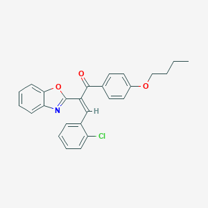 molecular formula C26H22ClNO3 B284761 2-(1,3-Benzoxazol-2-yl)-1-(4-butoxyphenyl)-3-(2-chlorophenyl)-2-propen-1-one 