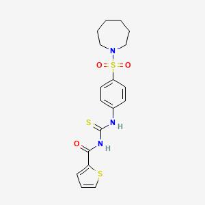 N-[[4-(azepan-1-ylsulfonyl)phenyl]carbamothioyl]thiophene-2-carboxamide