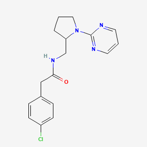 2-(4-chlorophenyl)-N-{[1-(pyrimidin-2-yl)pyrrolidin-2-yl]methyl}acetamide