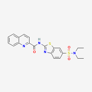 N-[6-(diethylsulfamoyl)-1,3-benzothiazol-2-yl]quinoline-2-carboxamide