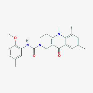 molecular formula C24H27N3O3 B2847619 N-(2-methoxy-5-methylphenyl)-5,6,8-trimethyl-10-oxo-3,4,5,10-tetrahydrobenzo[b][1,6]naphthyridine-2(1H)-carboxamide CAS No. 1251544-01-0