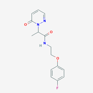 molecular formula C15H16FN3O3 B2847623 N-(2-(4-fluorophenoxy)ethyl)-2-(6-oxopyridazin-1(6H)-yl)propanamide CAS No. 1209679-70-8