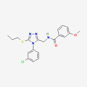 molecular formula C20H21ClN4O2S B2847627 N-((4-(3-氯苯基)-5-(丙硫基)-4H-1,2,4-三唑-3-基甲基)-3-甲氧基苯甲酰胺 CAS No. 391918-37-9