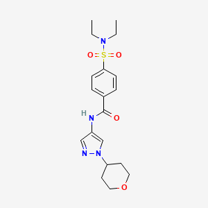 molecular formula C19H26N4O4S B2847633 4-(N,N-diethylsulfamoyl)-N-(1-(tetrahydro-2H-pyran-4-yl)-1H-pyrazol-4-yl)benzamide CAS No. 1797551-69-9