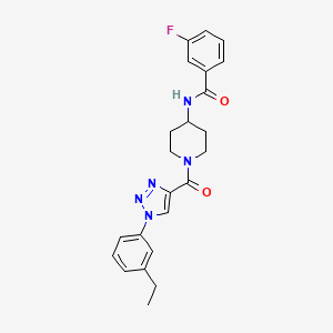 N-(1-(1-(3-ethylphenyl)-1H-1,2,3-triazole-4-carbonyl)piperidin-4-yl)-3-fluorobenzamide