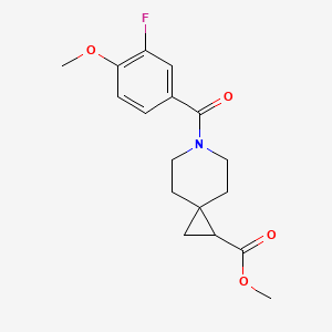 molecular formula C17H20FNO4 B2847640 甲酸6-(3-氟-4-甲氧基苯甲酰)-6-氮杂螺[2.5]辛烷-1-羧酸酯 CAS No. 2034455-21-3