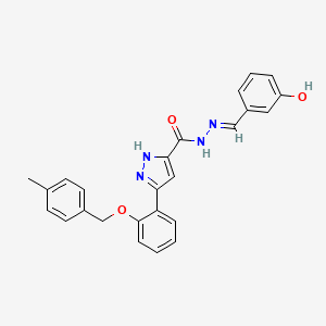 (E)-N'-(3-hydroxybenzylidene)-3-(2-((4-methylbenzyl)oxy)phenyl)-1H-pyrazole-5-carbohydrazide