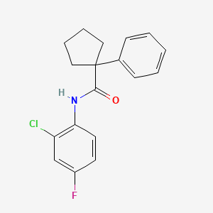 molecular formula C18H17ClFNO B2847644 N-(2-氯-4-氟苯基)-1-苯基环戊烷-1-甲酰胺 CAS No. 1023867-57-3