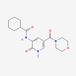 N-(1-methyl-5-(morpholine-4-carbonyl)-2-oxo-1,2-dihydropyridin-3-yl)cyclohexanecarboxamide