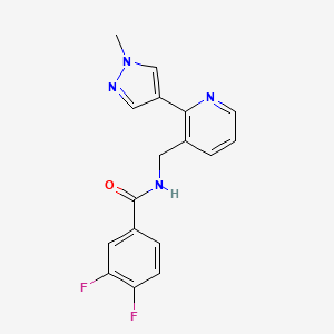 molecular formula C17H14F2N4O B2847657 3,4-difluoro-N-((2-(1-methyl-1H-pyrazol-4-yl)pyridin-3-yl)methyl)benzamide CAS No. 2034228-96-9