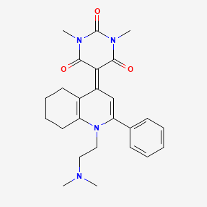 5-(1-(2-(dimethylamino)ethyl)-2-phenyl-5,6,7,8-tetrahydroquinolin-4(1H)-ylidene)-1,3-dimethylpyrimidine-2,4,6(1H,3H,5H)-trione