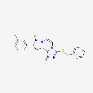 5-(Benzylsulfanyl)-11-(3,4-dimethylphenyl)-3,4,6,9,10-pentaazatricyclo[7.3.0.0^{2,6}]dodeca-1(12),2,4,7,10-pentaene