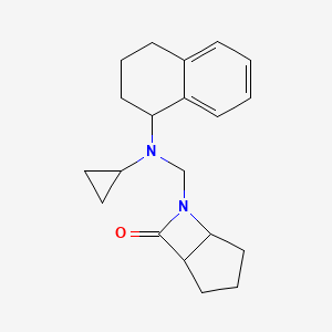 molecular formula C20H26N2O B2847675 6-{[Cyclopropyl(1,2,3,4-tetrahydronaphthalen-1-yl)amino]methyl}-6-azabicyclo[3.2.0]heptan-7-one CAS No. 1376309-38-4