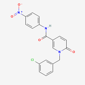 molecular formula C19H14ClN3O4 B2847688 1-[(3-chlorophenyl)methyl]-N-(4-nitrophenyl)-6-oxopyridine-3-carboxamide CAS No. 942009-89-4