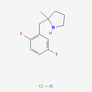 molecular formula C12H16ClF2N B2847690 2-[(2,5-Difluorophenyl)methyl]-2-methylpyrrolidine hydrochloride CAS No. 2155855-07-3